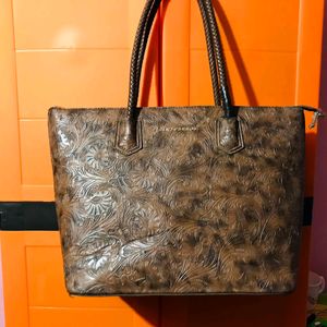 Lino Perros Brown Textured Big Tote Handbag