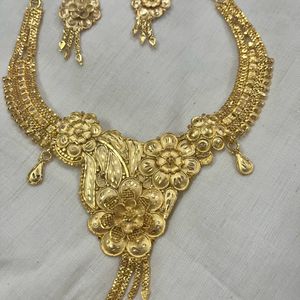 Traditional Gold Set Brass Based With Earring