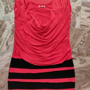 1 Pc Small Size Red & Black Color Dress