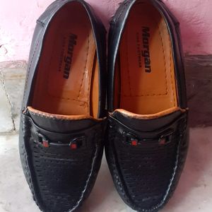 Two Time Use Black Loafer Shoes