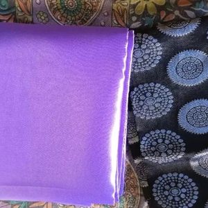 Satin Silk Purple Saree With Embroidered Blouse