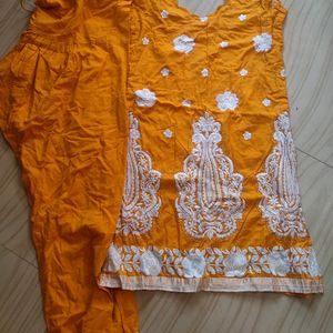 Cotton Dress With Chunni