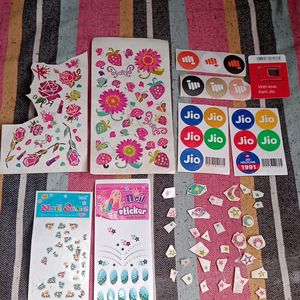 Nail Stickers & Art Glitter With Jio Sim & Sticker