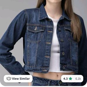 Roadster Women NavyBlue Solid Cropped Denim Jacket