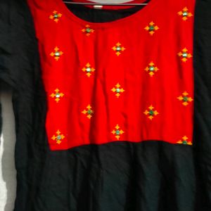 Classic Red And Black Kurta