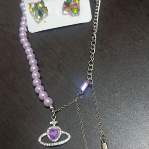 Korean Necklace With Earrings