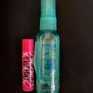 Streax Hair Serum & Lakme Lipbalm