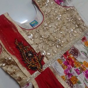 Grand Red Anarkali