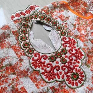 Lace Anarkhali Kurta With Embroidery For Women