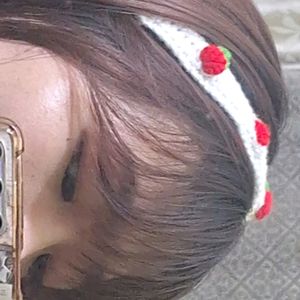 Aesthetic Crochet Strawberry Hairband