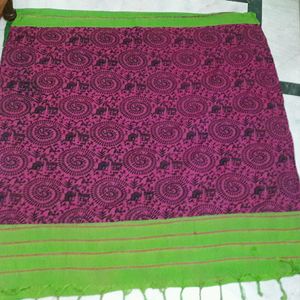 2in1ComboGreen And Pink Designed Saree WithBlouse