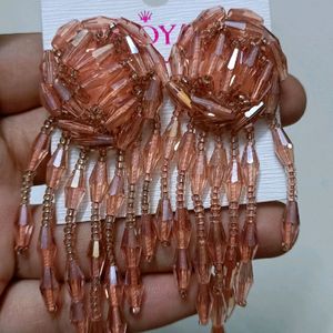 Peach Color Crystals Earrings