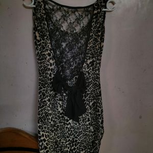 Cheeta Print Fitted Bodycone With Beautiful Back