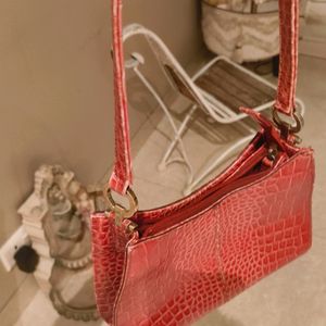 Y2k Red Bag Real Leather