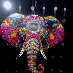 Beautiful Glass Elephant Mandala Art
