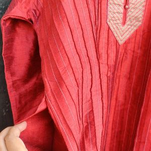 Men Festive Kurta Red Colour