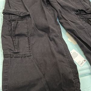 H&M Black Cotton Trouser Pants For Girls