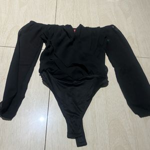 Off Shoulder Black Bodysuit