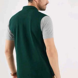 (NEW) FRATINI Color Block Cotton Polo T-Shirt.