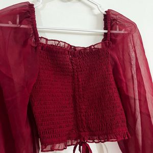 Nomad Crop Top- Maroon