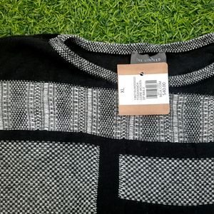 Black And White Block Korean Thin Sweatshirt