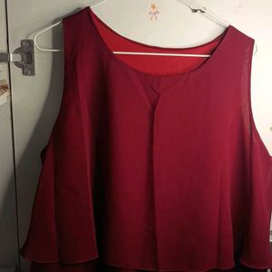 Maroon Layered Crop Top