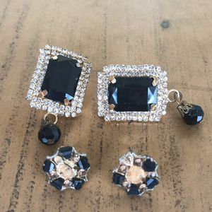 Black 🖤 Earrings With Studs