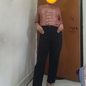 High Waisted Black Mom Fit Jeans