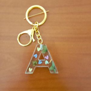 A Alphabet Resin Keychain