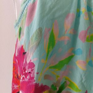 Trina Turk 100% Silk Watercolor Floral Dress