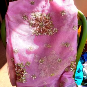 Net Embroidered Saree