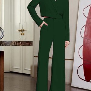 Trendy Bottle Green Mid Length Blazer