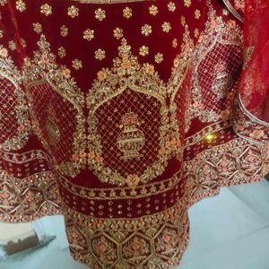 Velvet Bridal Lehenga Very Heavy Work With Dupatta