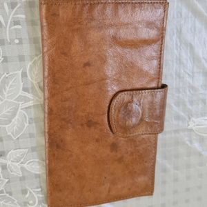 Tan coloured leather Wallet for Women