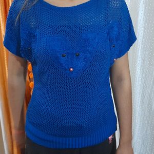 Blue Soft Net  Top