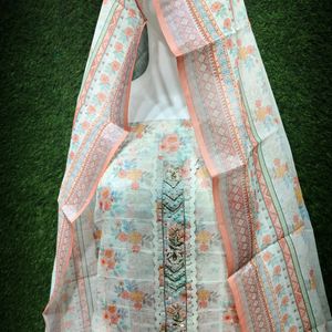 Beautiful Linen Handwork Dress material