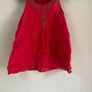 Red Embroidery Top