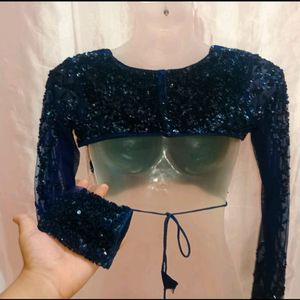 Sexy Backless Sequin Heavy Partywear Blouse