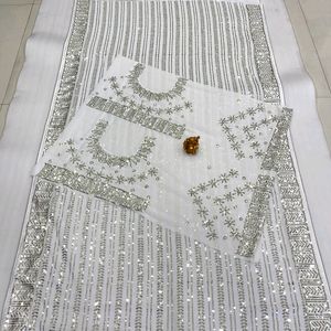 Bollywood Embroidery Sequence Saree+Free Gift 🎁