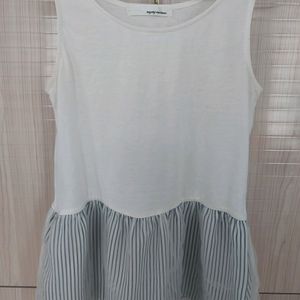 White Stripped Moussy Peplum Style