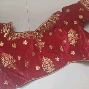 Velvet Bridal Lehenga Very Heavy Work With Dupatta