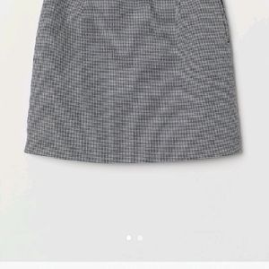 H&M Original Black And White Checked Skirt