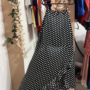 Beautiful Satin Polka Dress Brand New