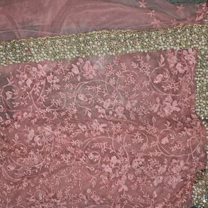 Net Saree With Beautiful Embroidery Design