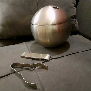 Ice Bucket With Tongs + Bottle Opener Heavy Steel