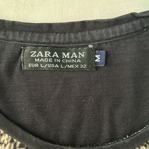 Zara Men t Shirt M Black