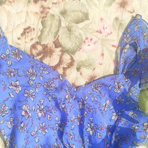 Blue Floral Print Dress