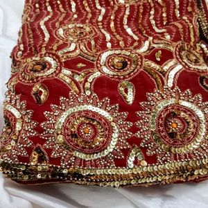 Red Rust Gorgeous Beautiful Saree