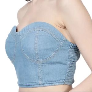 Denim Bustier Tube Top