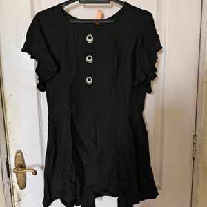 Black Tunic Top With Embellishments